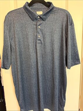 Greg Norman Collection Blue Printed Polo Shirt